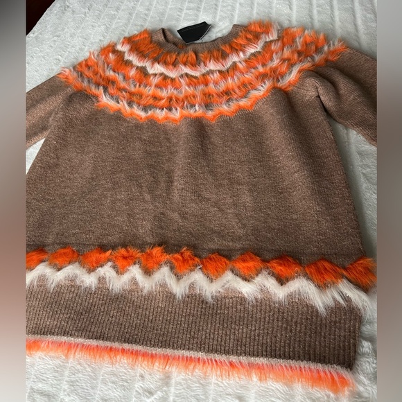 NWT Marc New York Large Womens fuzzy soft aztec boho sweater $99 thanksgiving - Picture 3 of 7